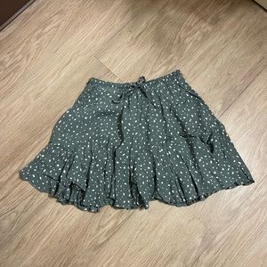 Green polka dot skirt